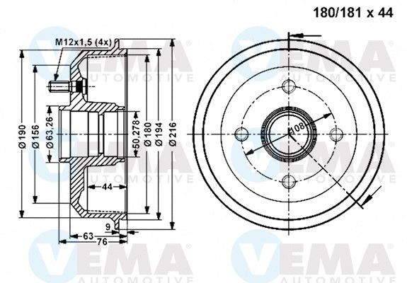 VEMA Paigutus, Mootor Artikli number: VE50685 soodsalt