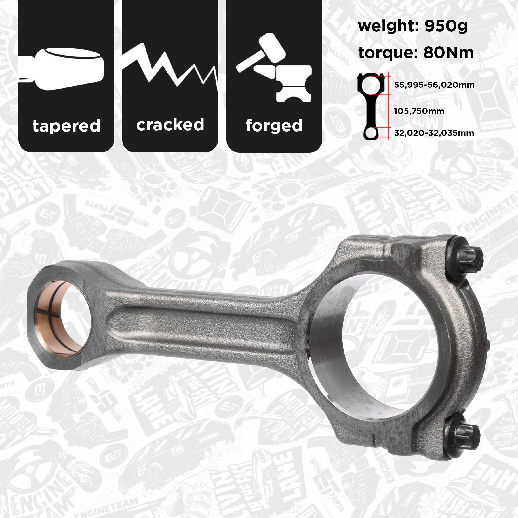 ET ENGINETEAM OM0042 Connecting Rod TRANSIT 2.4 DI 90 PS Diesel 2006