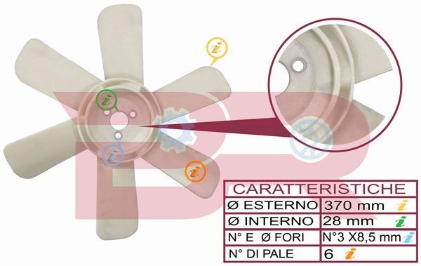 BOTTO RICAMBI Fan, radiator Article number: BRAC3940 cheaply