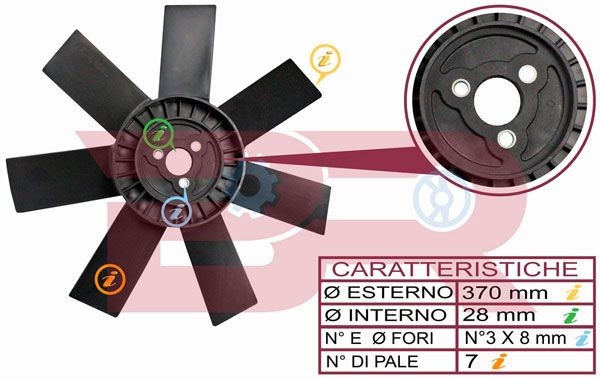 BOTTO RICAMBI Fan, radiator Article number: BRAC6706 cheaply