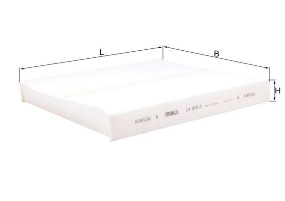 MAHLE ORIGINAL Pollen filter Article number: LA 816/3 cheaply