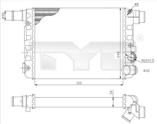 TYC Engine radiator Article number: 709-0009 cheaply