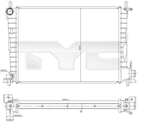 TYC Engine radiator Article number: 710-0027 cheaply