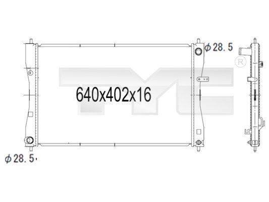 TYC Engine radiator Article number: 723-1007 cheaply