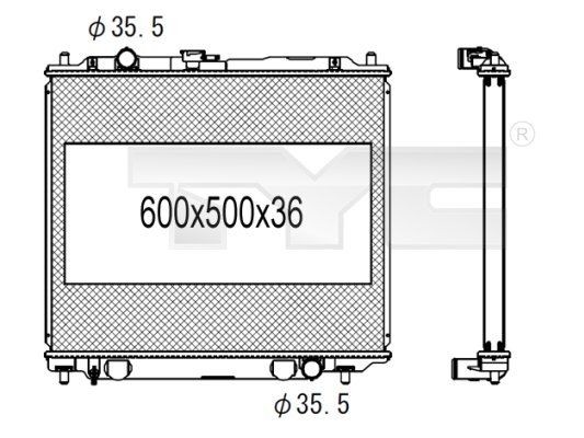 TYC Radiaator, mootorijahutus Artikli number: 723-1008 soodsalt