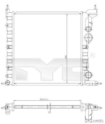 TYC Engine radiator Article number: 728-0030 cheaply