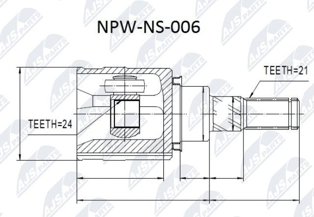 NTY Joint kit, drive shaft Article number: NPW-NS-006 cheaply