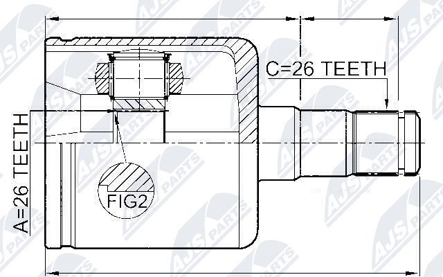 NTY Joint kit, drive shaft Article number: NPW-VV-003 cheaply