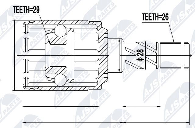 NTY Joint kit, drive shaft Article number: NPW-VV-007 cheaply