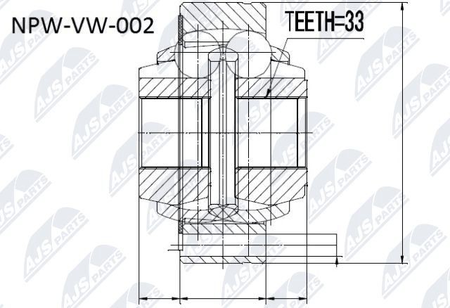 NTY Joint kit, drive shaft Article number: NPW-VW-002 cheaply