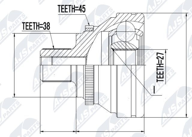 NTY Joint kit, drive shaft Article number: NPZ-AU-016 cheaply