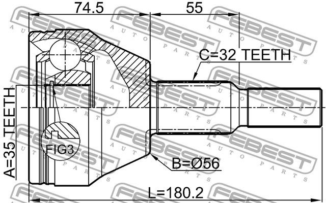 NTY Joint kit, drive shaft Article number: NPZ-CH-028 cheaply