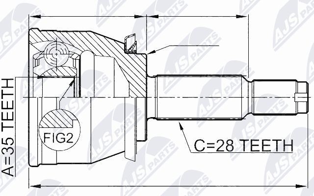 NTY Joint kit, drive shaft Article number: NPZ-DW-026 cheaply
