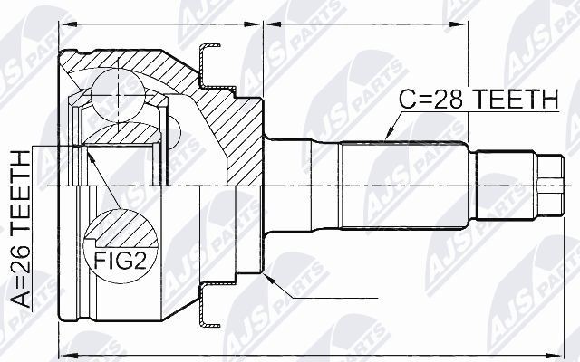 NTY Joint kit, drive shaft Article number: NPZ-FR-047 cheaply