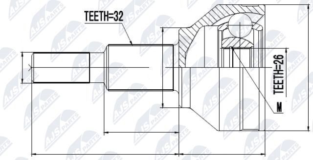 NTY Joint kit, drive shaft Article number: NPZ-FT-054 cheaply