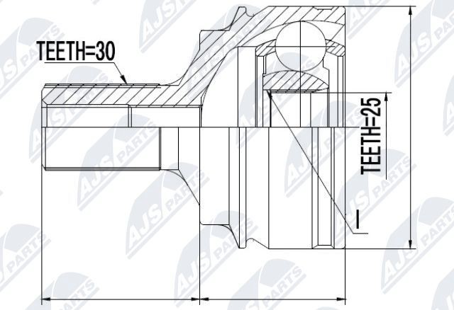 NTY Joint kit, drive shaft Article number: NPZ-ME-016 cheaply