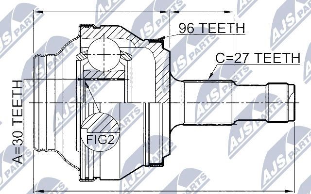 NTY Joint kit, drive shaft Article number: NPZ-ME-019 cheaply