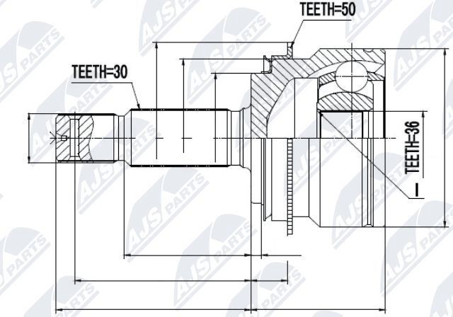 NTY Joint kit, drive shaft Article number: NPZ-MS-055 cheaply