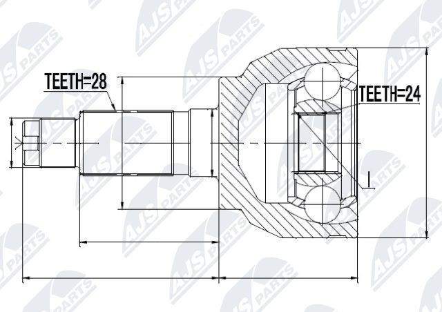 NTY Joint kit, drive shaft Article number: NPZ-MZ-046 cheaply