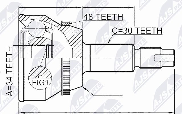 NTY Joint kit, drive shaft Article number: NPZ-TY-073 cheaply