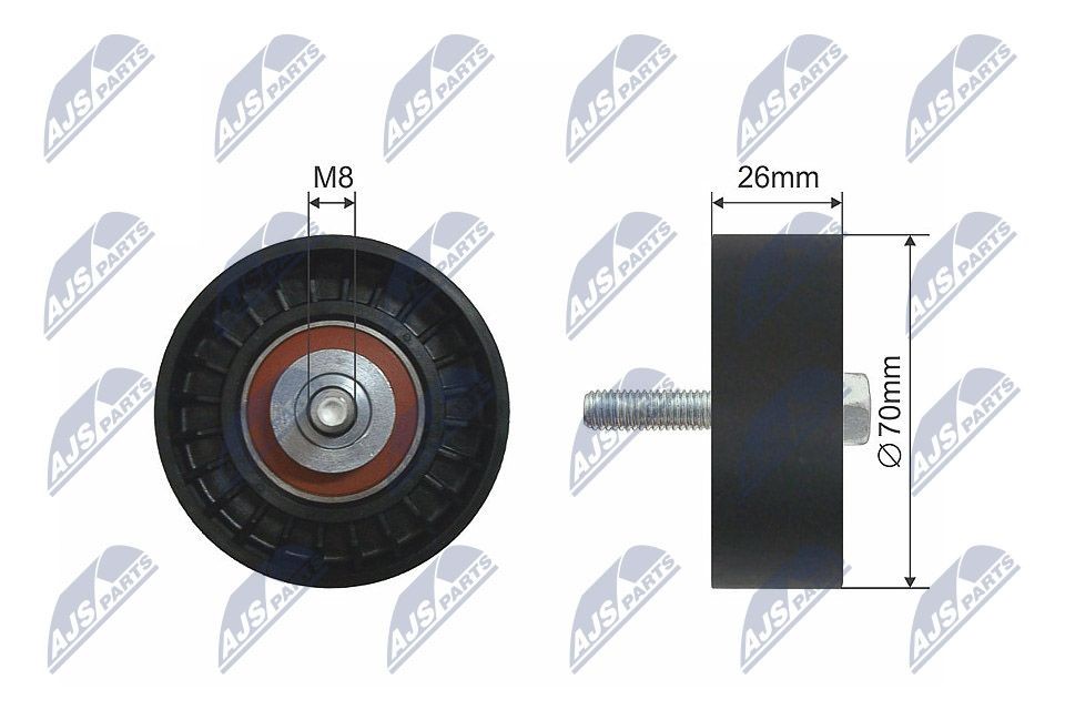 NTY Deflection / Guide Pulley, v-ribbed belt Article number: RNK-FR-004 cheaply