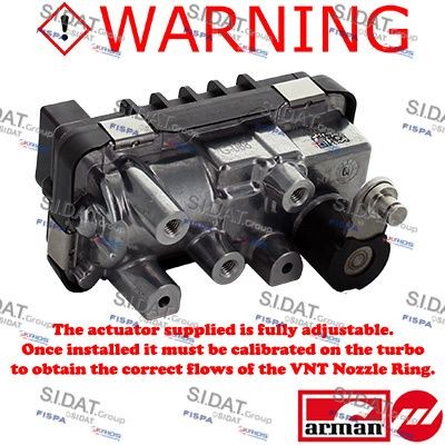 SIDAT 48.1057AS Aktuator, turbolader TRANSIT CUSTOM 2.2 TDCi 155 HK Diesel