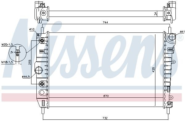 NISSENS Engine radiator Article number: 695976 cheaply