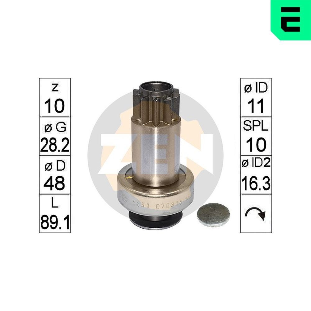 ERA ZN1891 Vabajooks, starter PASSAT 1.4 TSI 122 HP Bensiin 2011