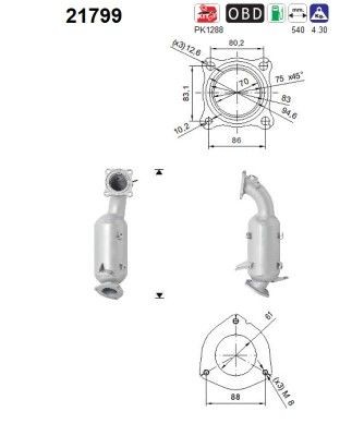 AS Catalytic converter Article number: 21799 cheaply