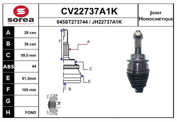 EAI Drivledd artikkelnummer: CV22737A1K billig
