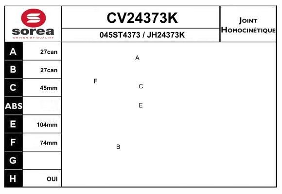 EAI Joint kit, drive shaft Article number: CV24373K cheaply