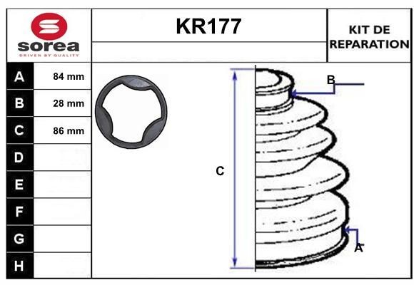 EAI Bellow Set, drive shaft Article number: KR177 cheaply