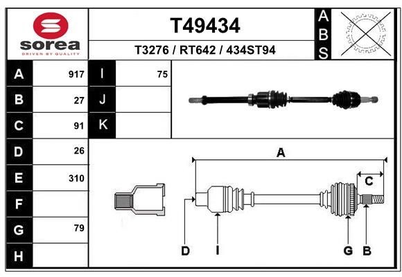 EAI Semiasse Numero articolo: T49434 poco costoso