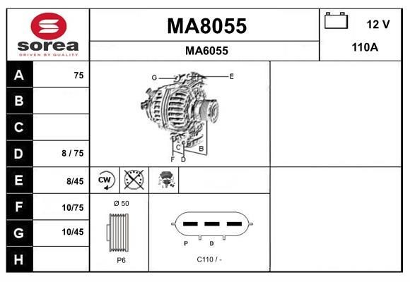 SNRA Alternator Article number: MA8055 cheaply