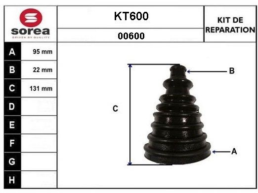 SERA Bellow Set, drive shaft Article number: KT600 cheaply