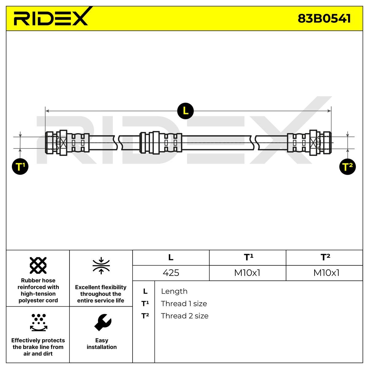 RIDEX Pidurivoolik Artikli number: 83B0541 soodsalt
