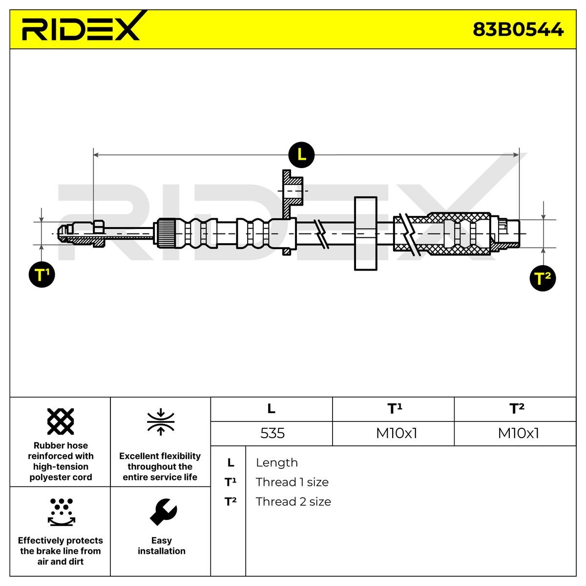 RIDEX Pidurivoolik Artikli number: 83B0544 soodsalt