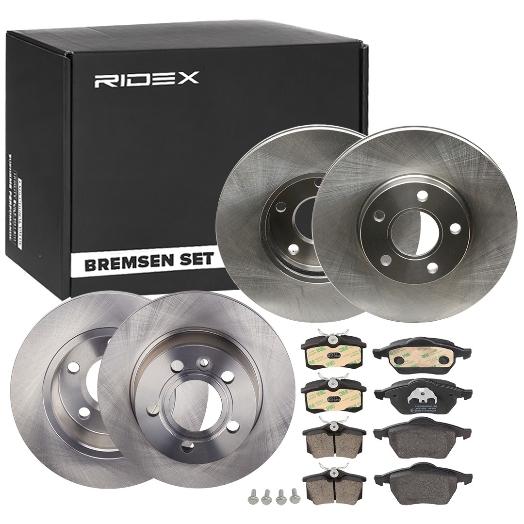 RIDEX Brake discs and pads set Article number: 3405B0381 cheaply