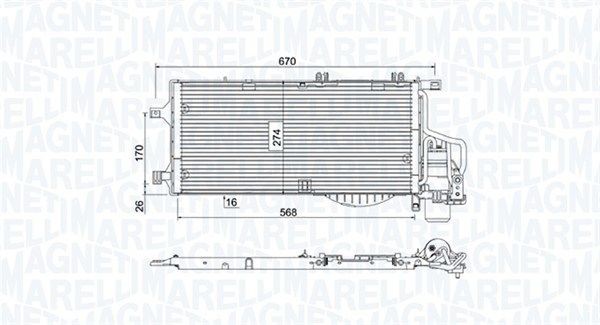 MAGNETI MARELLI Air conditioning condenser Article number: 350203783000 cheaply