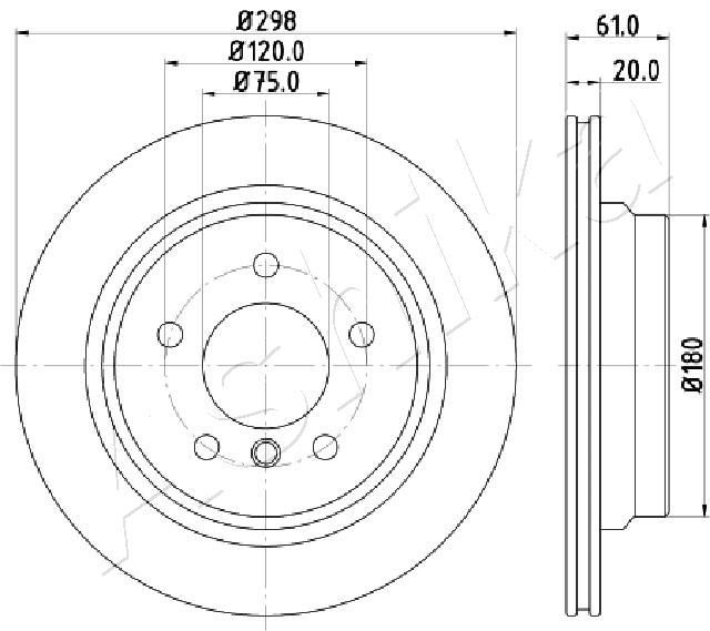 ASHIKA Brake disc Article number: 61-00-0120 cheaply