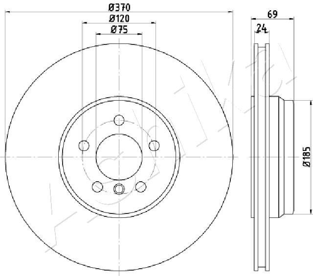 ASHIKA Disc de frână număr articol: 61-00-0125 ieftin