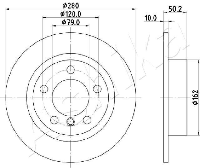 ASHIKA Brake disc Article number: 61-00-0134 cheaply