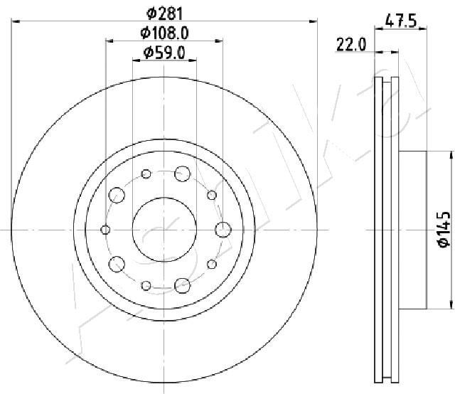 ASHIKA Brake disc Article number: 61-00-0229 cheaply