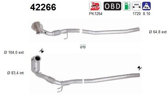 AS Catalytic converter Article number: 42266 cheaply