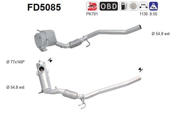 AS Diesel particulate filter Article number: FD5085 cheaply