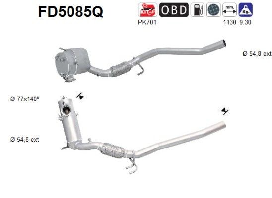 AS Diesel particulate filter Article number: FD5085Q cheaply