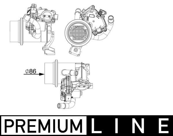 MAHLE ORIGINAL CE 18 000P EGR-jahuti CADDY 2.0 TDI 150 HP Diisel