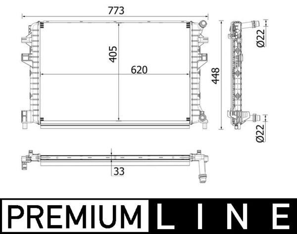 MAHLE ORIGINAL CIR 34 000P Lavtemperaturkøler, intercooler SUPERB 1.4 TSI 4x4 150 HK Benzin