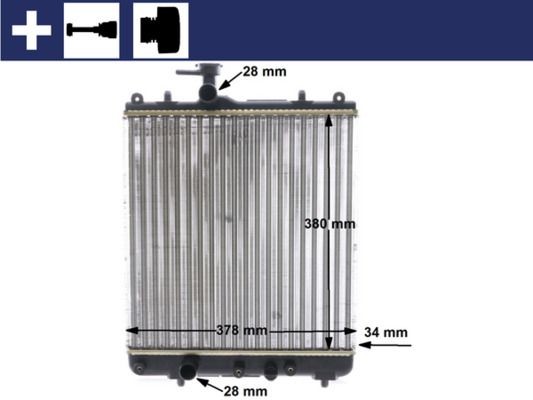 MAHLE ORIGINAL Køler, motorkøling Varenummer: CR 1514 000S billige