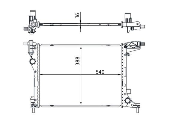 MAHLE ORIGINAL Engine radiator Article number: CR 1663 000S cheaply